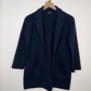 J.Crew Sophie Open-Front Sweater Blazer Women's Size XS Navy Blue Wool Blend